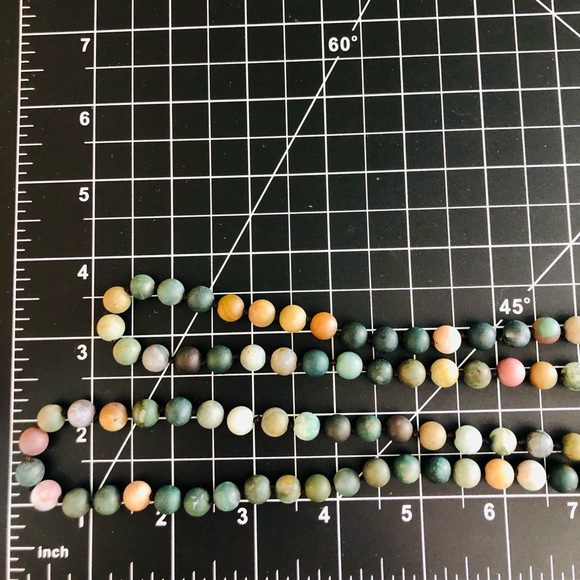 Vintage Frosted Glass Bead Long Necklace - Picture 7 of 14